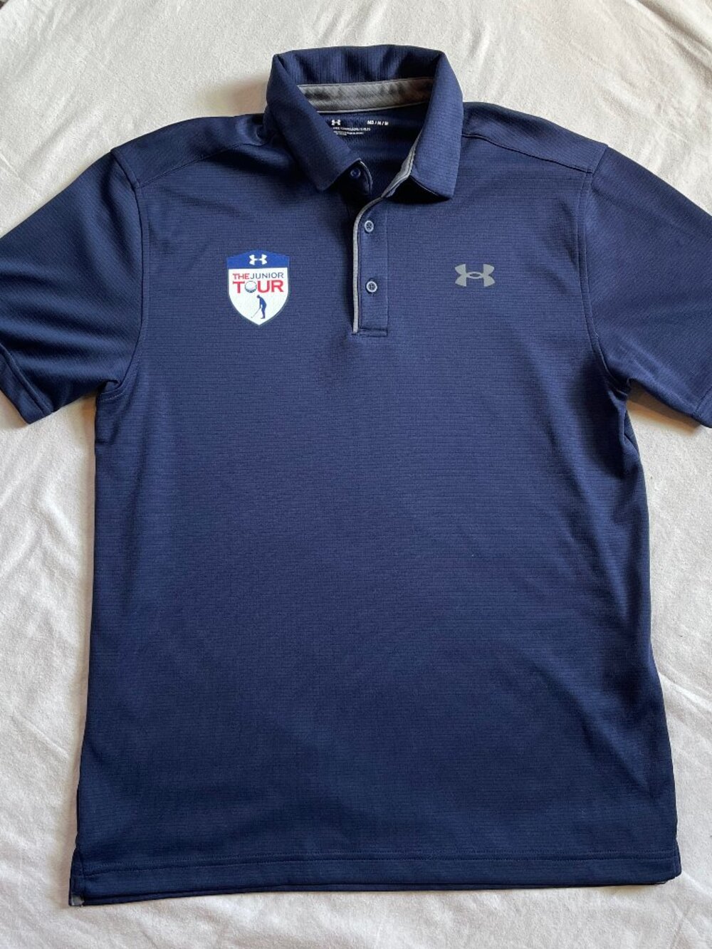 Under Armour Navy Blue Polo with Junior PGA Tour Patch M
